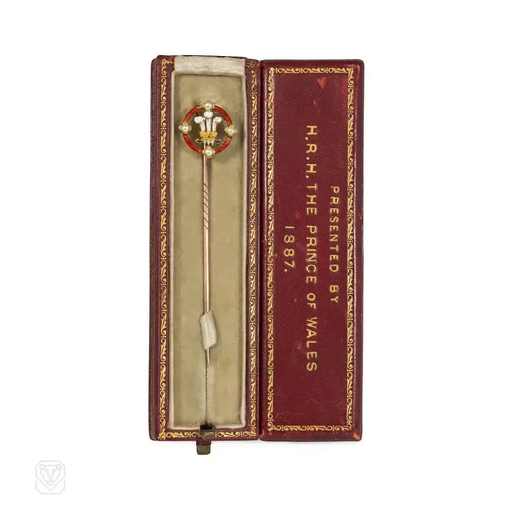 1880s Carlo Giuliano Prince of Wales stick pin