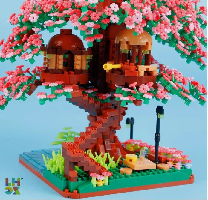 2008PCS Cherry Bonsai Tree Building Sets for Girls and Boys, Mini Building Blocks of Cherry Blossom Bonsai Tree kit,Mini Bricks