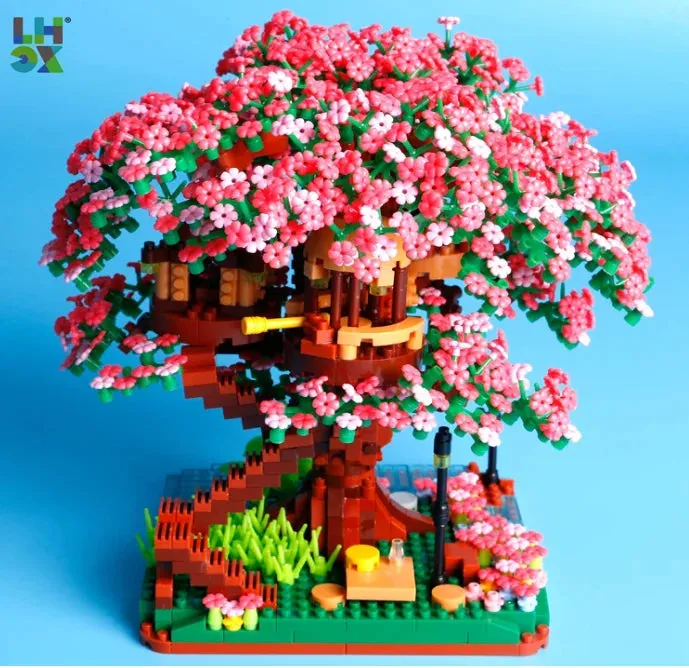 2008PCS Cherry Bonsai Tree Building Sets for Girls and Boys, Mini Building Blocks of Cherry Blossom Bonsai Tree kit,Mini Bricks