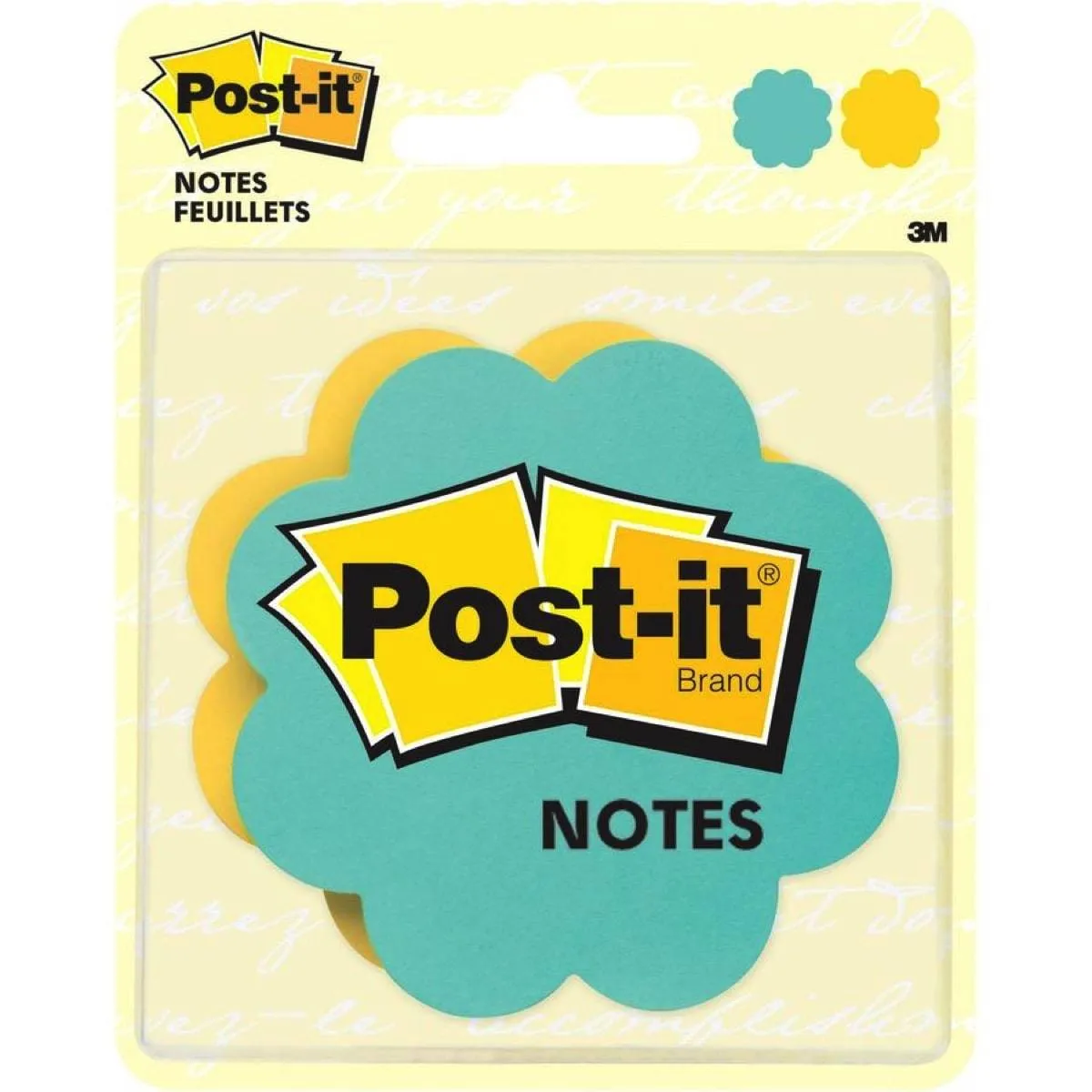 3M Post-it Super Sticky Die Cut Notes Daisy 75 Sheets/Pad Total 150 Sheets