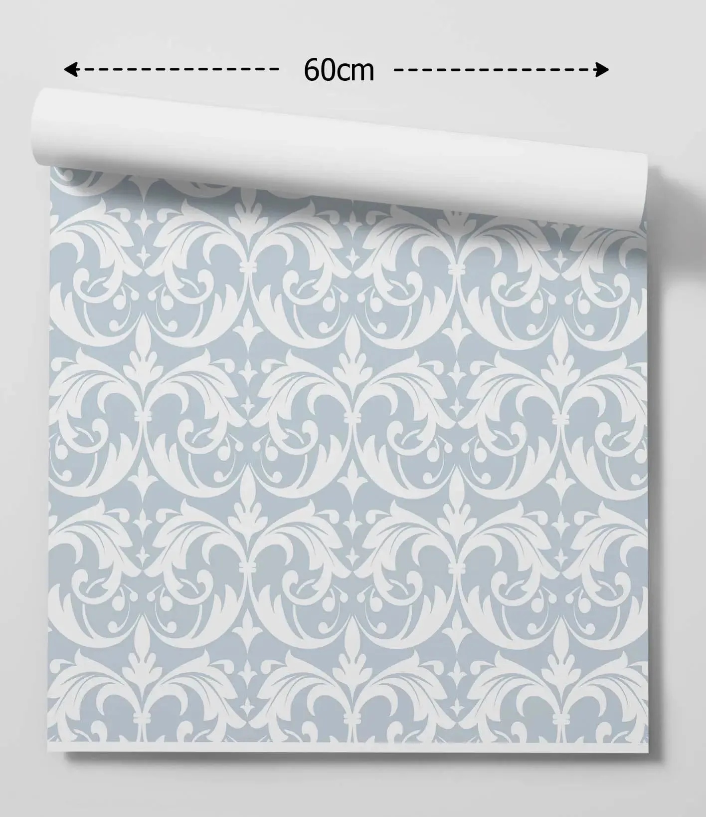 'Alice' - Vintage White and Grey Wallpaper