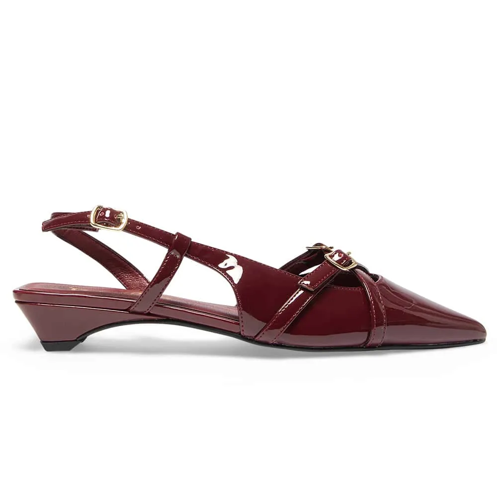 Amelia Flat in Cherry Patent