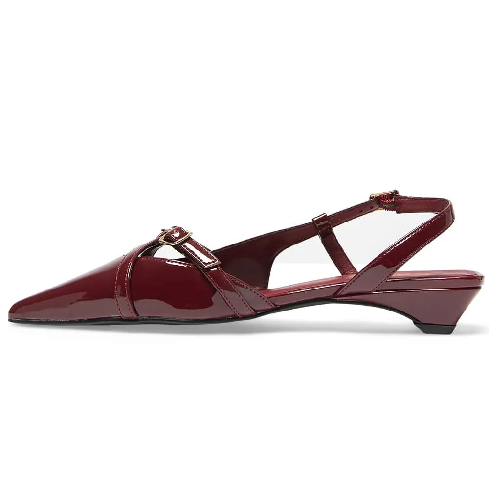 Amelia Flat in Cherry Patent