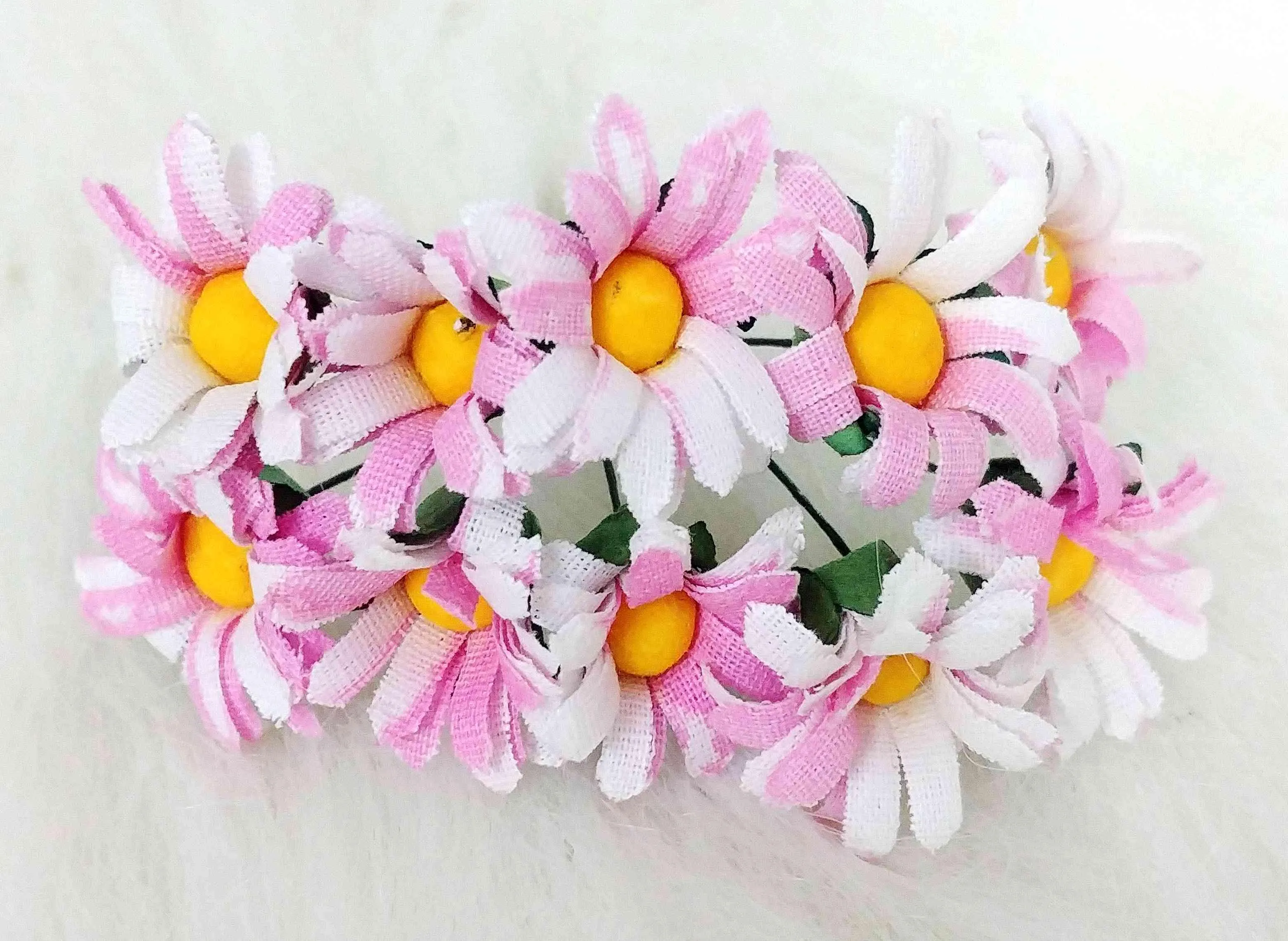 Artificial Fabric Daisy Flowers for Party Decor Scrapbooking or Craft - Design 5