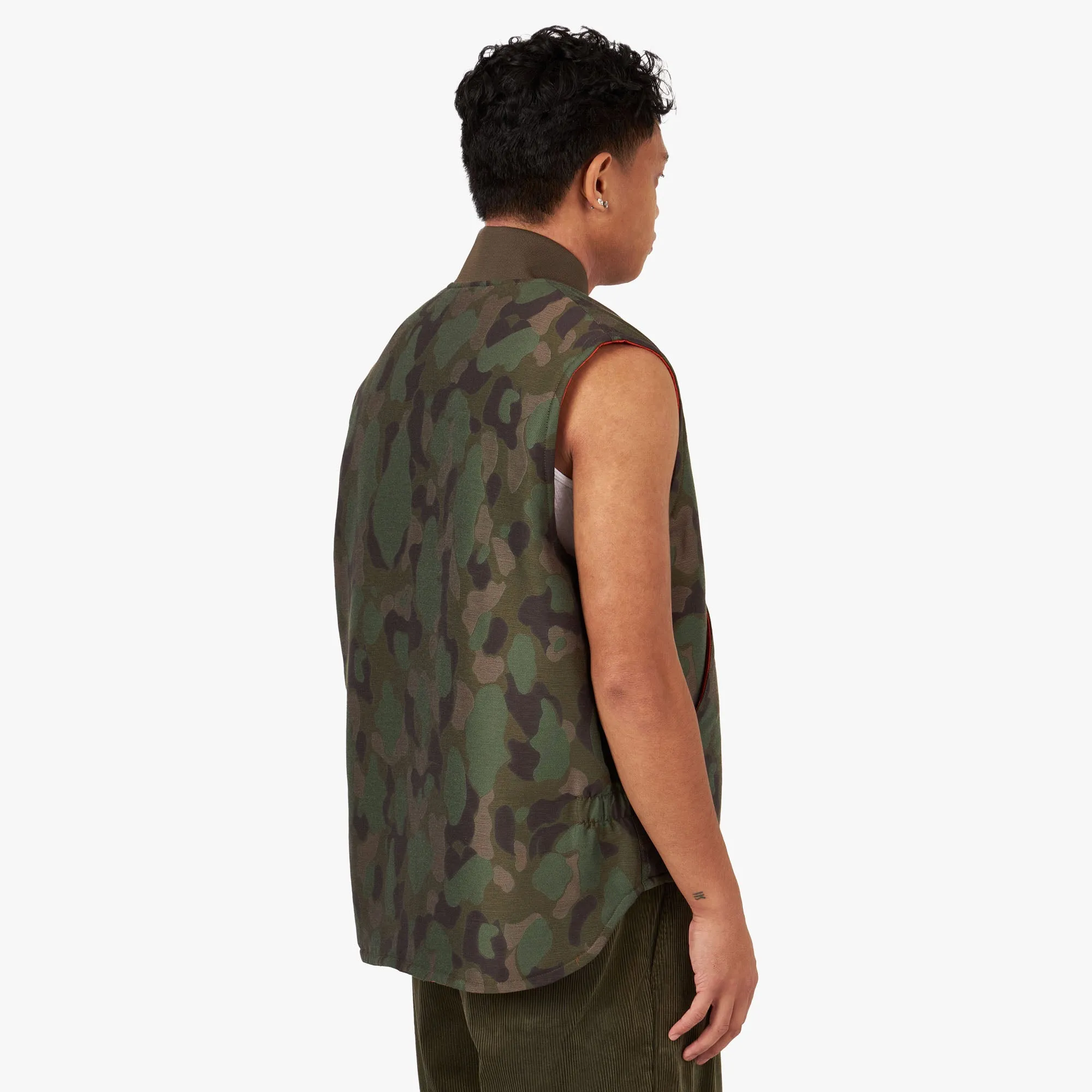 BEAMS PLUS Reversible WORK Puff Vest Camo Jacquard / Camo