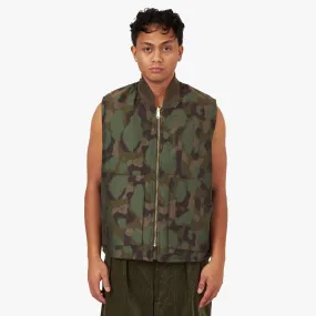 BEAMS PLUS Reversible WORK Puff Vest Camo Jacquard / Camo