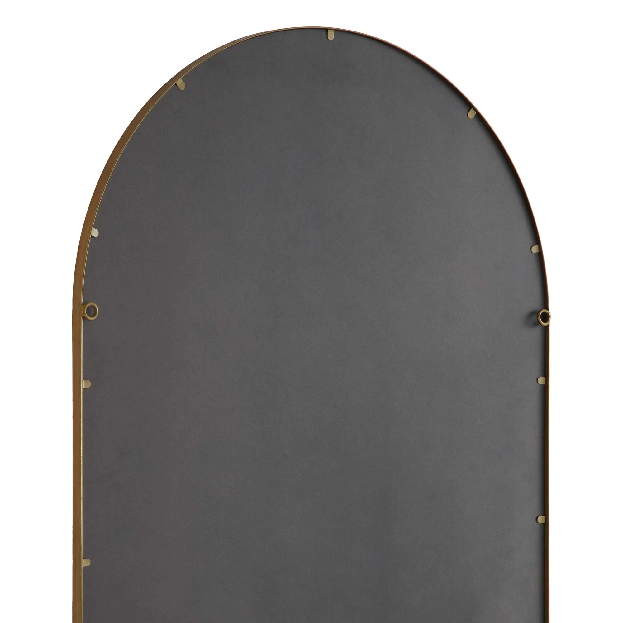 Beaumont Arched Full Lenth Metal Frame Mirror 178 x 76 cm, Antique Gold Effect