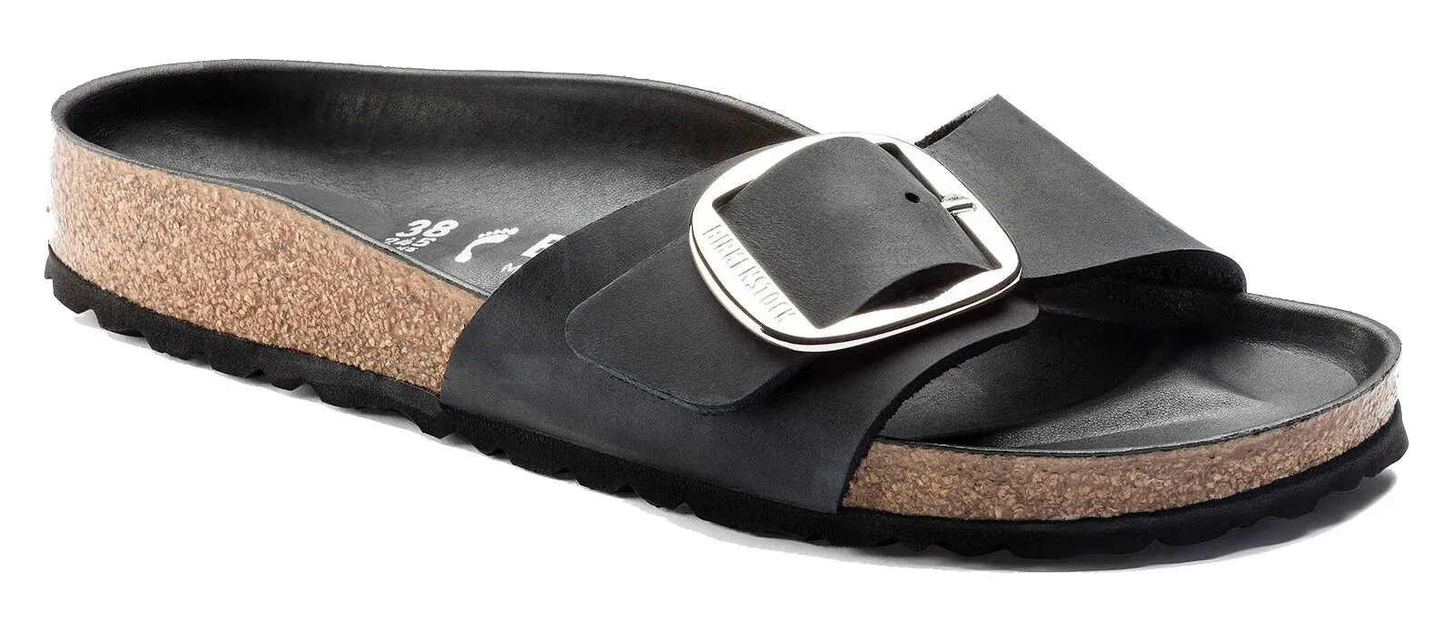 Birkenstock Madrid Big Buckle Black Oiled Leather