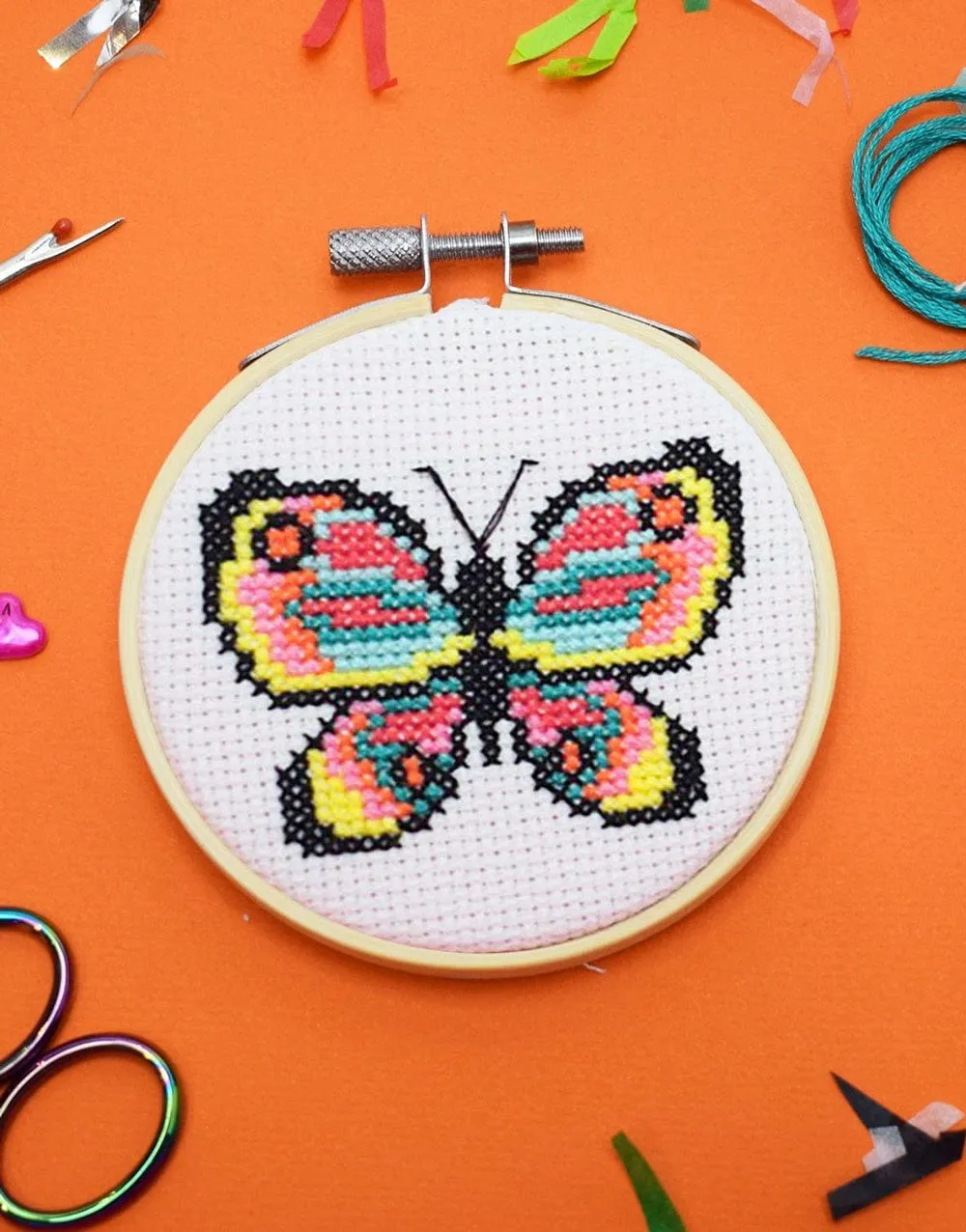 Butterfly Mini Cross Stitch Kit, The Make Arcade