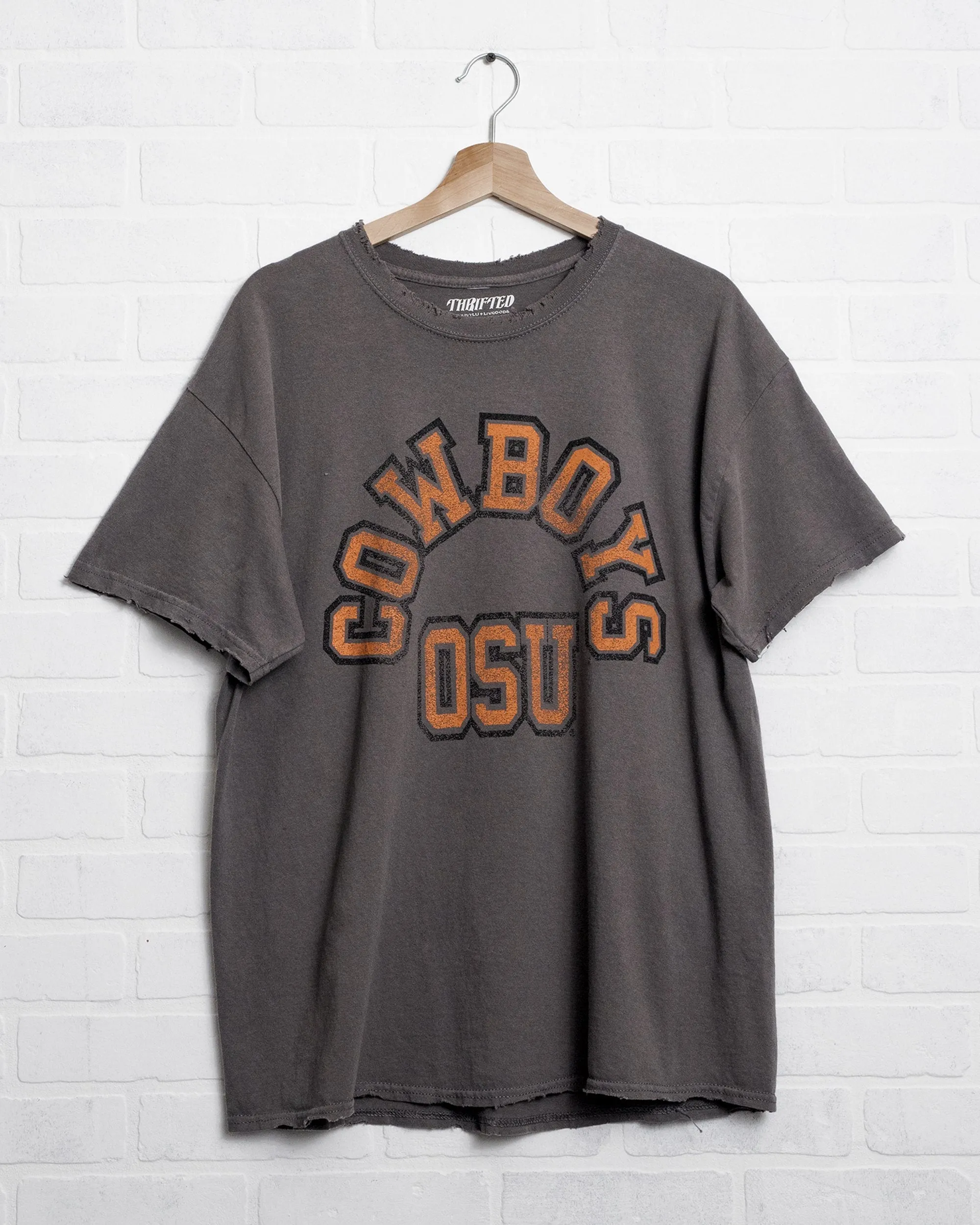 Cowboys Mega Arch Charcoal Thrifted Tee