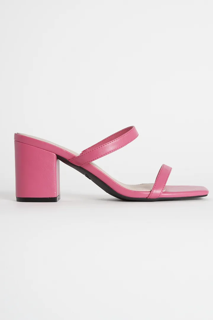 Double Strap Heeled Mules