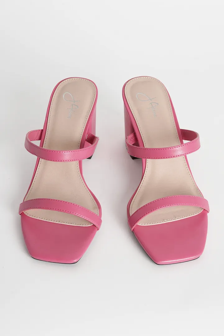 Double Strap Heeled Mules