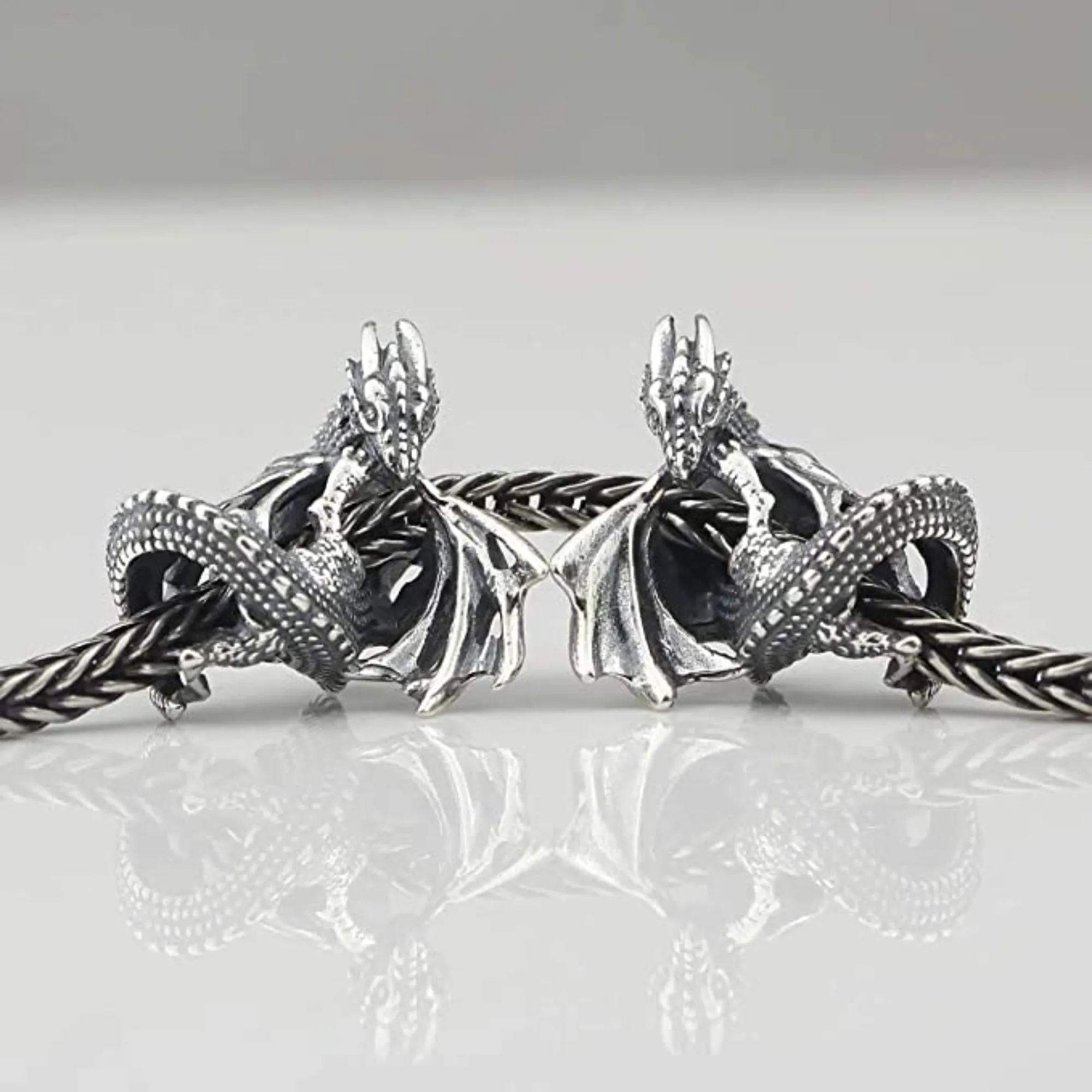 Fairytale Ice Fire Dragon Bead Charm