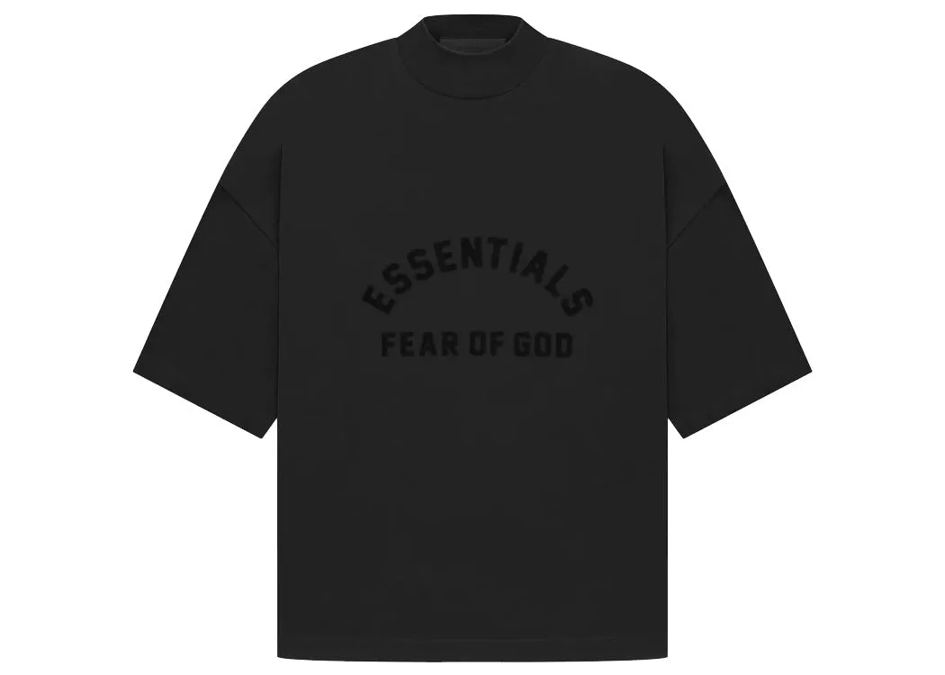 FEAR OF GOD ESSENTIALS ARCH LOGO TEE JET BLACK