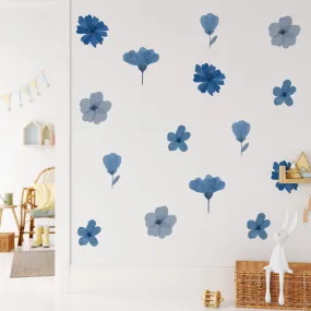 Flowery Wall Decal Set - Blue