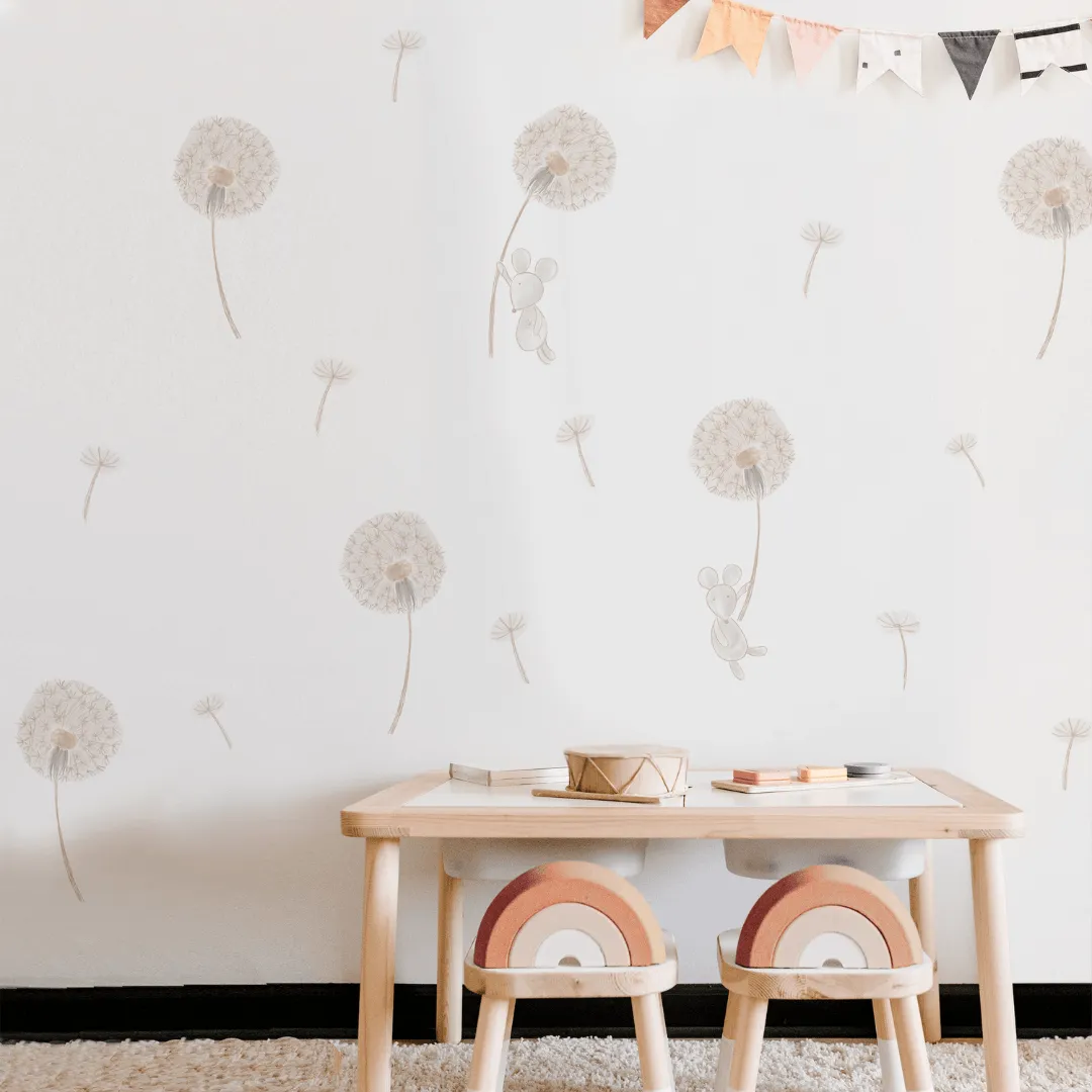 Flying Mouse   Dandelions Wall Decal Set