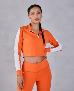 Full Sleeves Running Top in Second SKN Fabric Orange