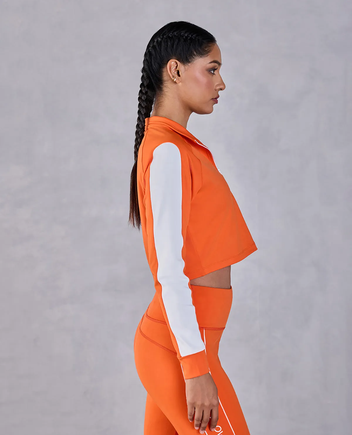 Full Sleeves Running Top in Second SKN Fabric Orange