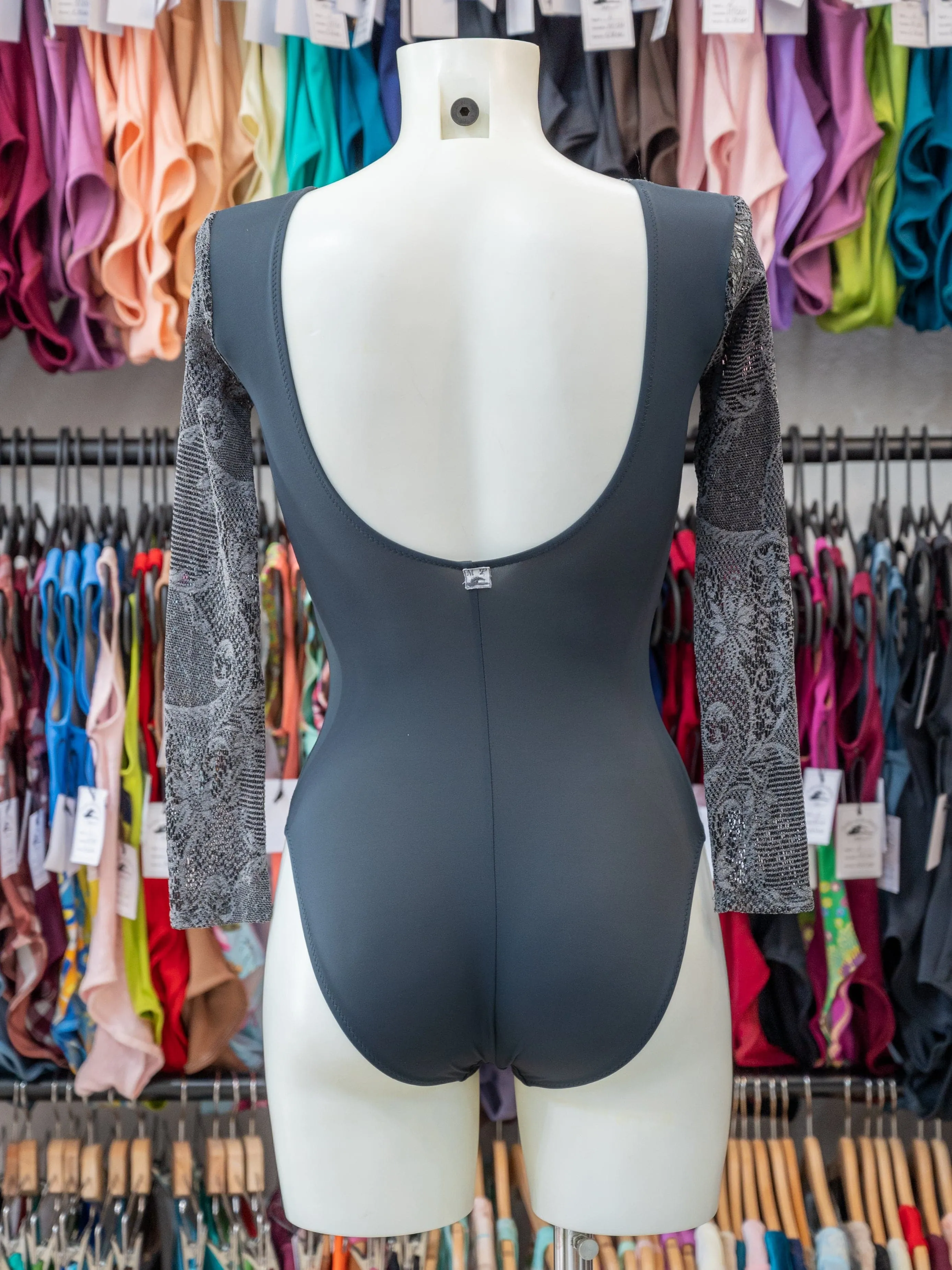 Gray Dance Long Sleeve Leotard MP617