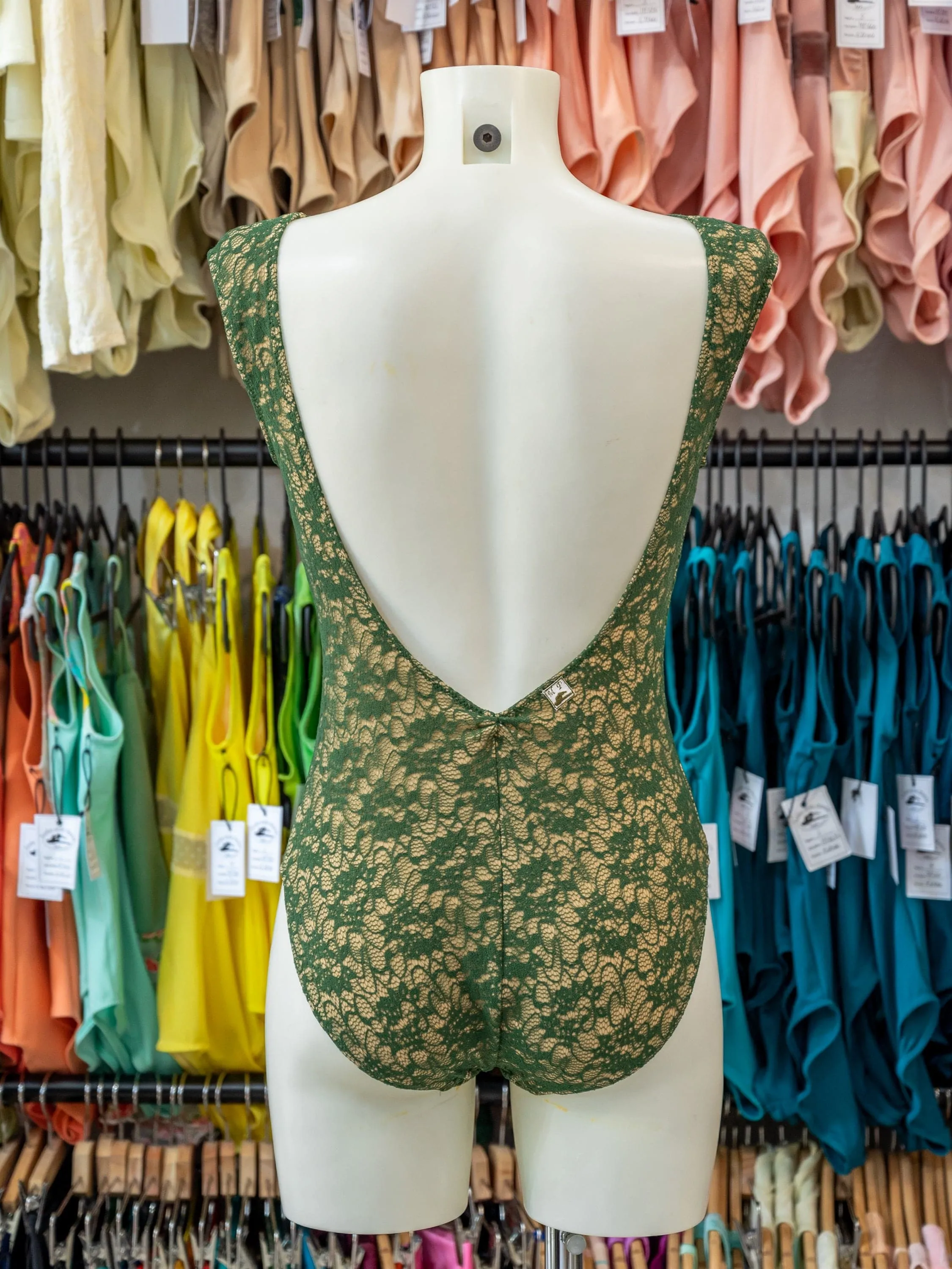 Green Lace Dance Tank Leotard MP688