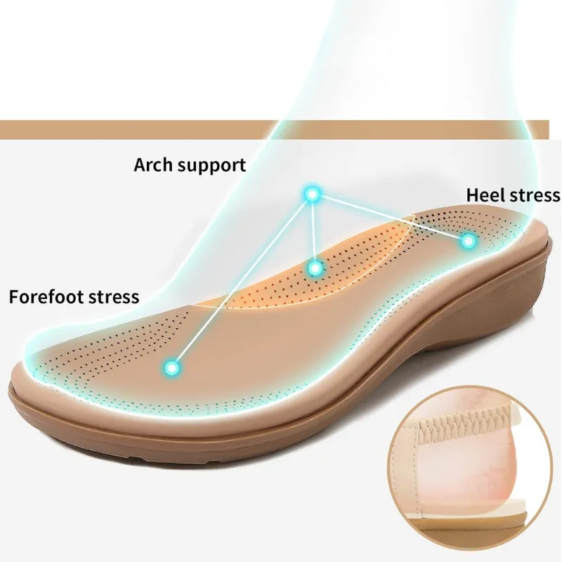 GRW Orthopedic Women Sandals High Quality Vintage Comfortable Flats Stylish Summer Flip-flops