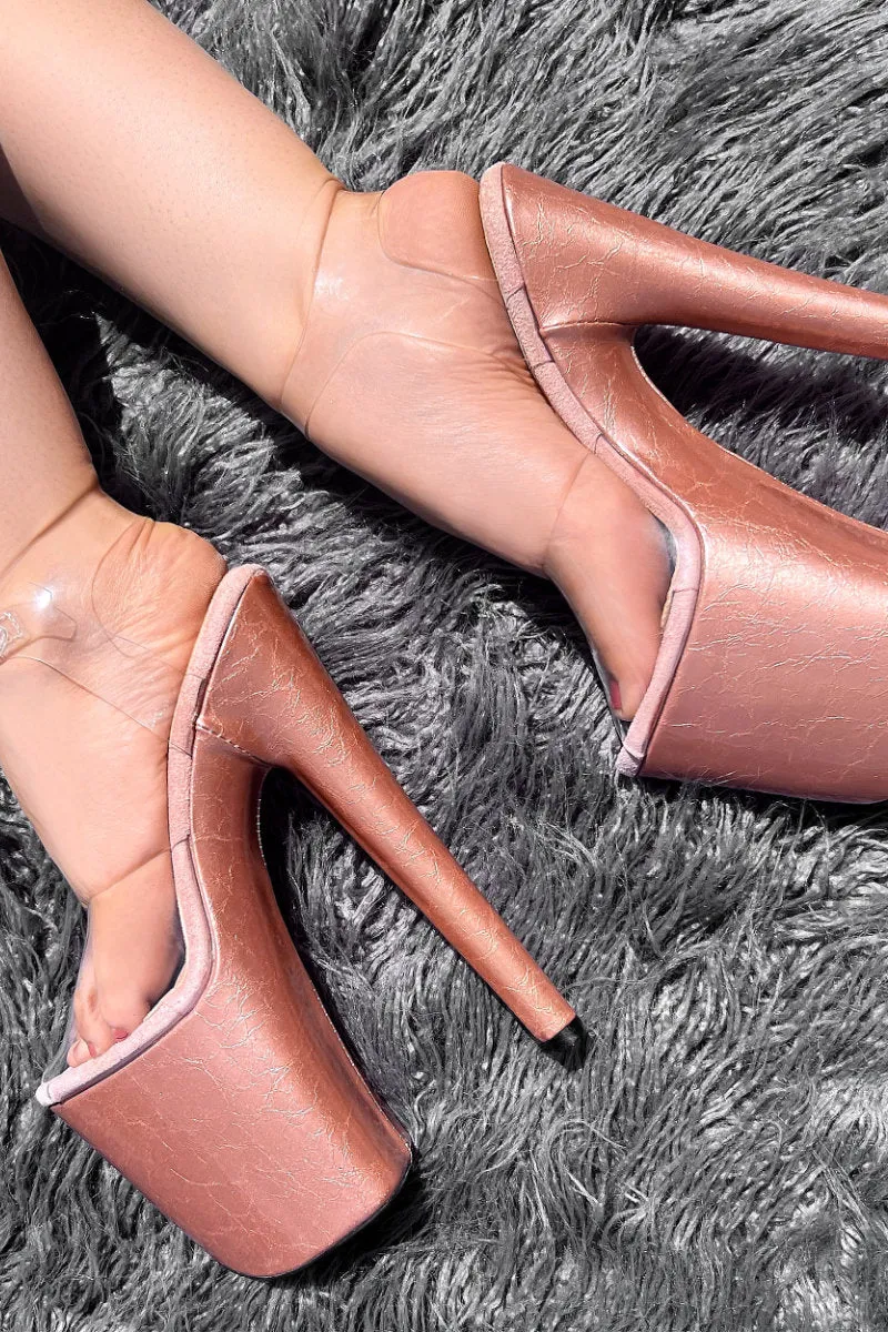 Hella Heels 8inch Stilettos - Rose Gold