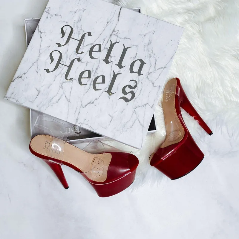 Hella Heels Classic Gloss 7inch Stilettos - Chilli