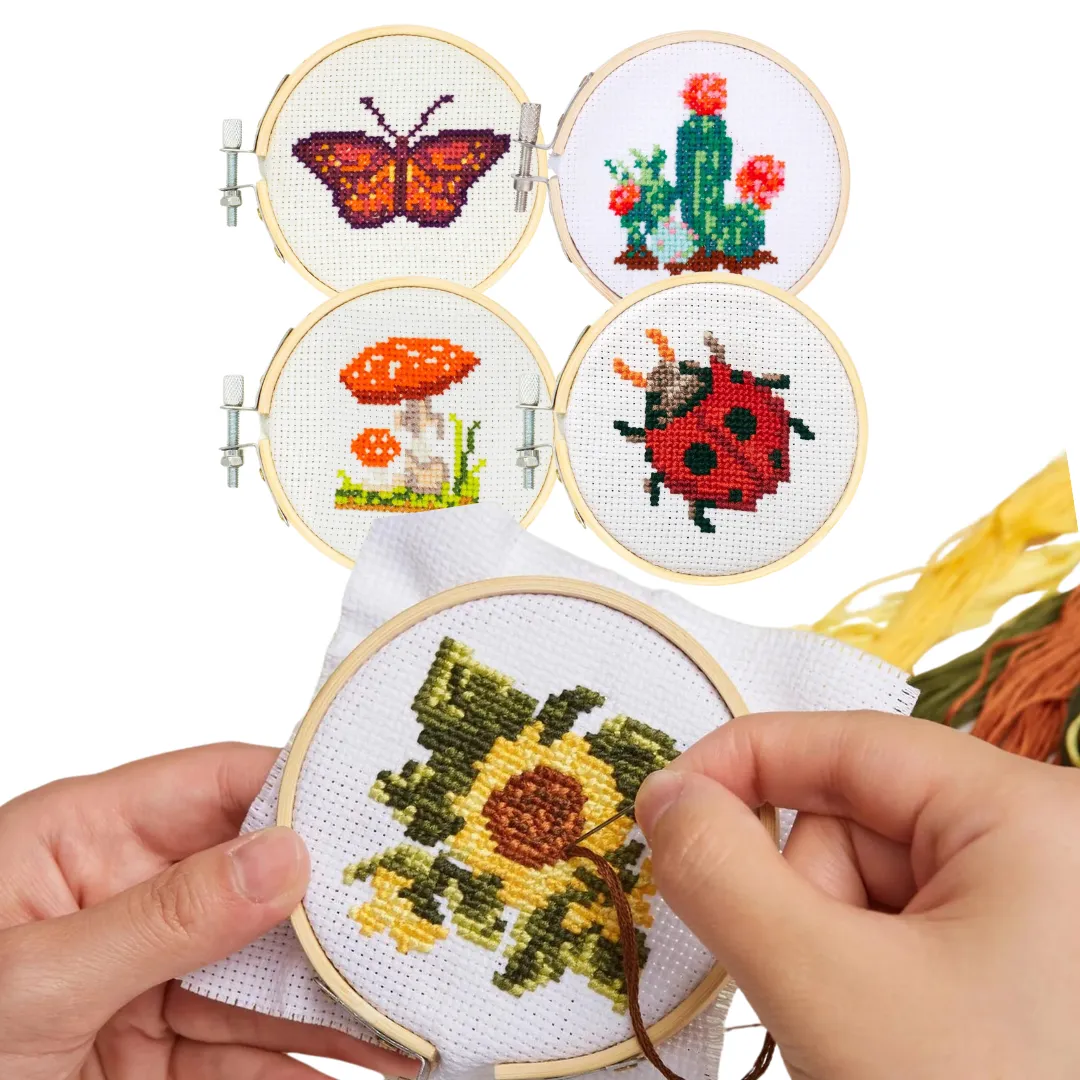 Kikkerland Mini Cross Stitch Kit - Various Styles