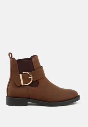 Marina Buckle Detail Chelsea Boots