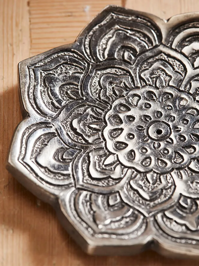 Namaste Flower Shaped Aluminium Incense Holder