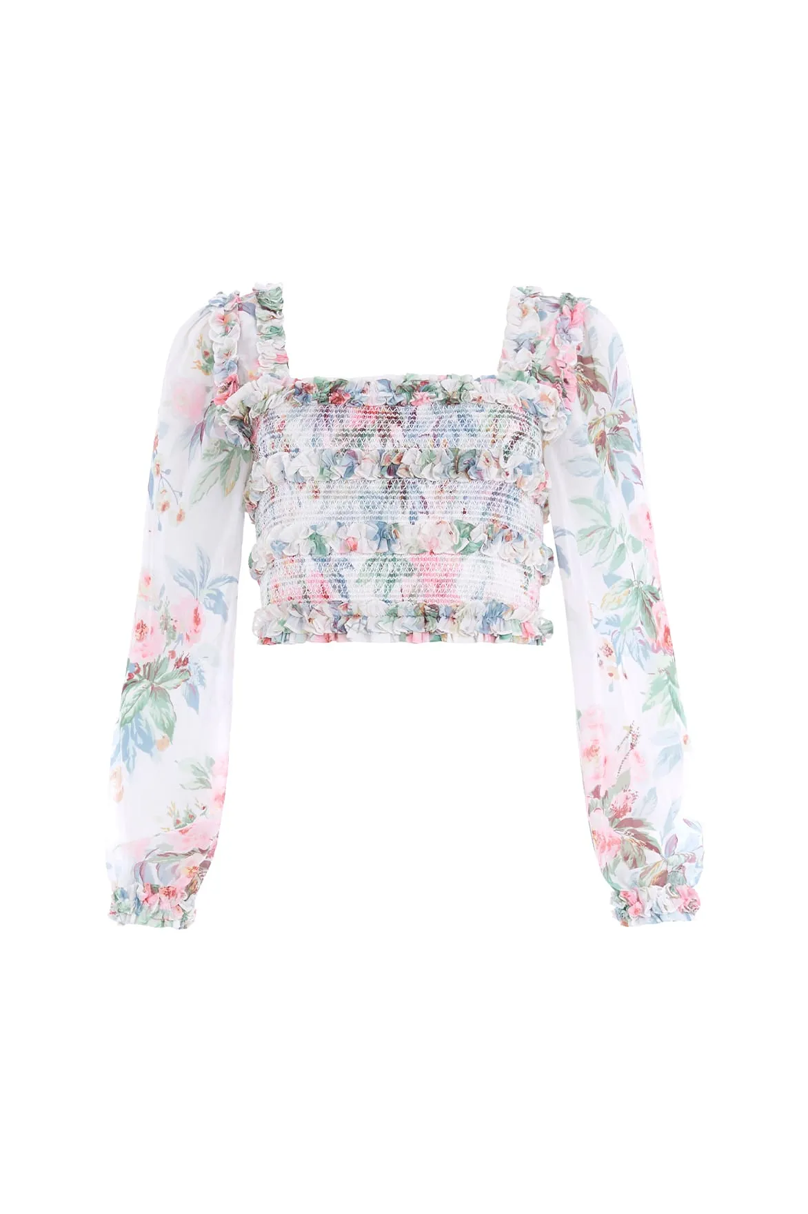 Paradise Garden Maria Chiffon Crop Top