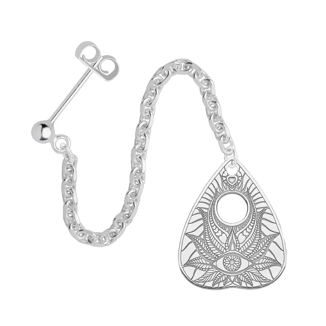 Planchette Lotus Flower Single Earring