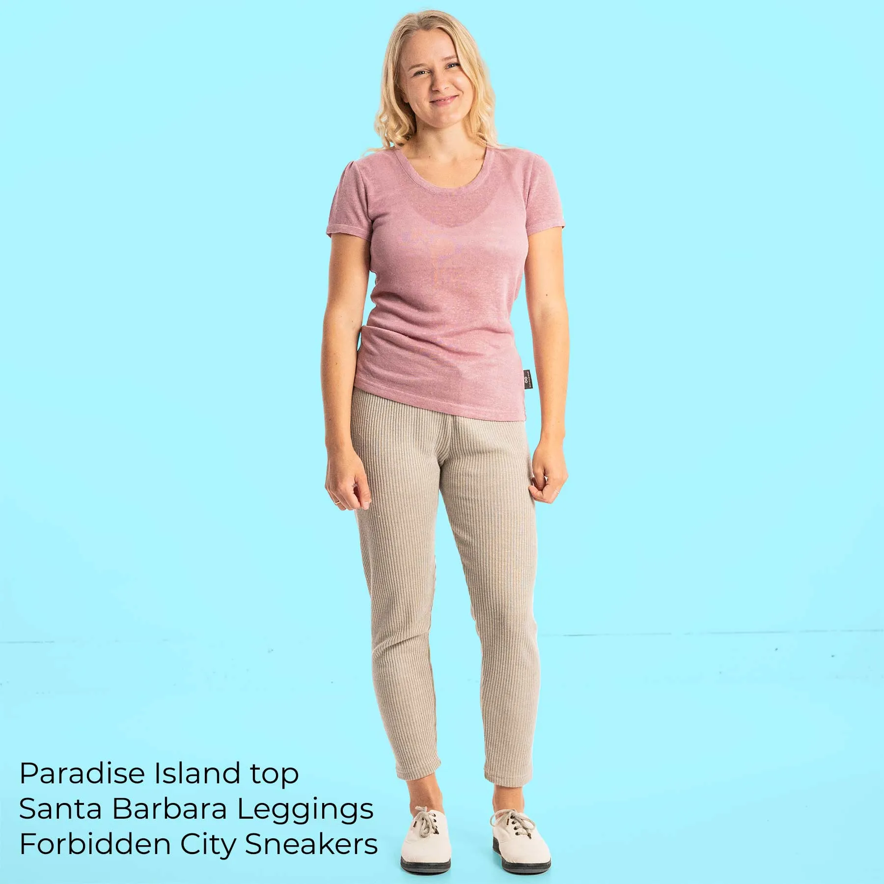 SANTA BARBARA 100% Organic Linen Leggings (100% Biodegradable Organic Elastic & OC Thread Options)