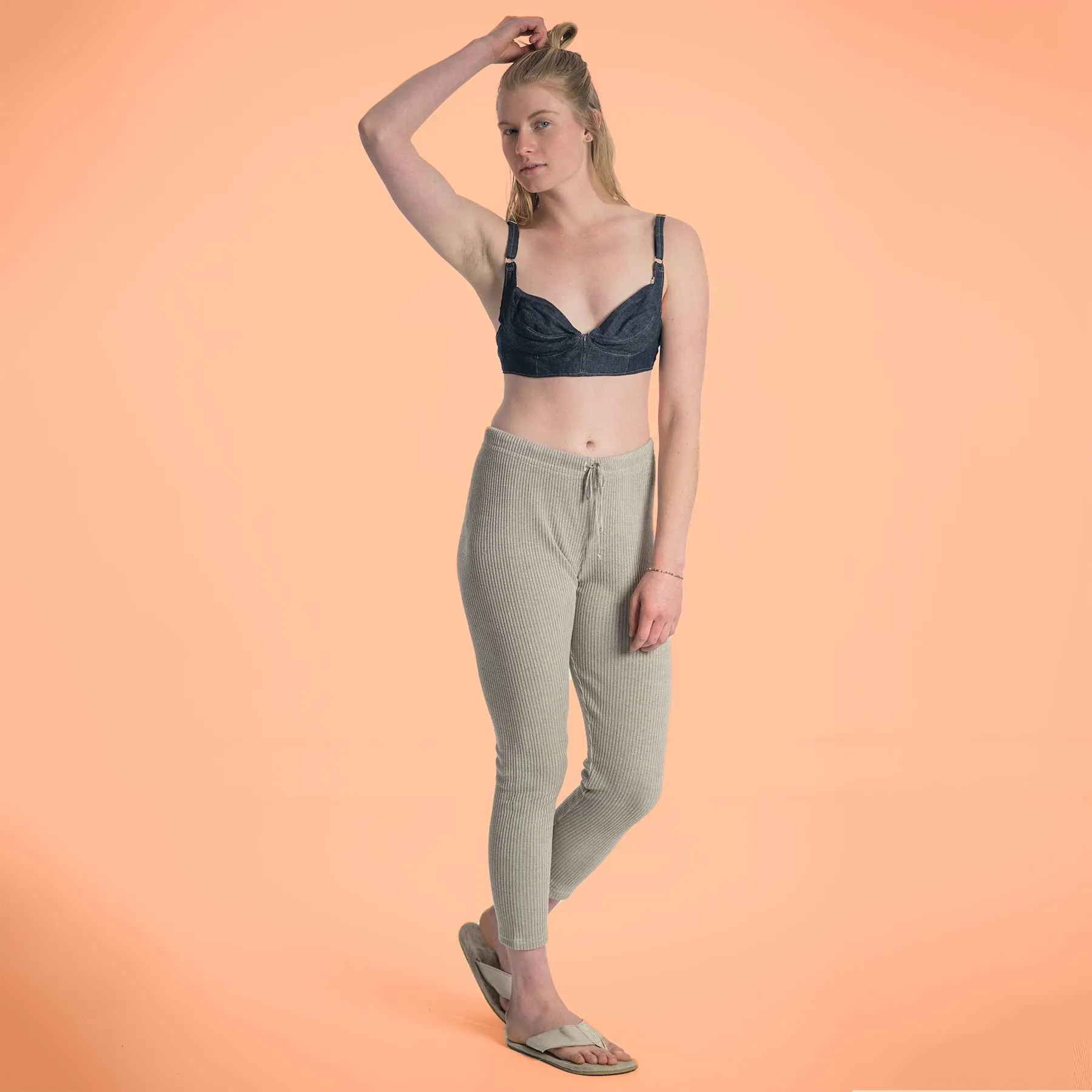 SANTA BARBARA 100% Organic Linen Leggings (100% Biodegradable Organic Elastic & OC Thread Options)