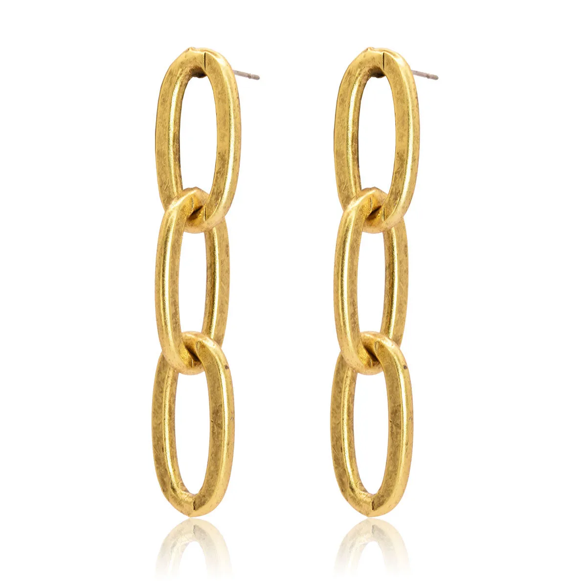 Thick link linear drop Earrings