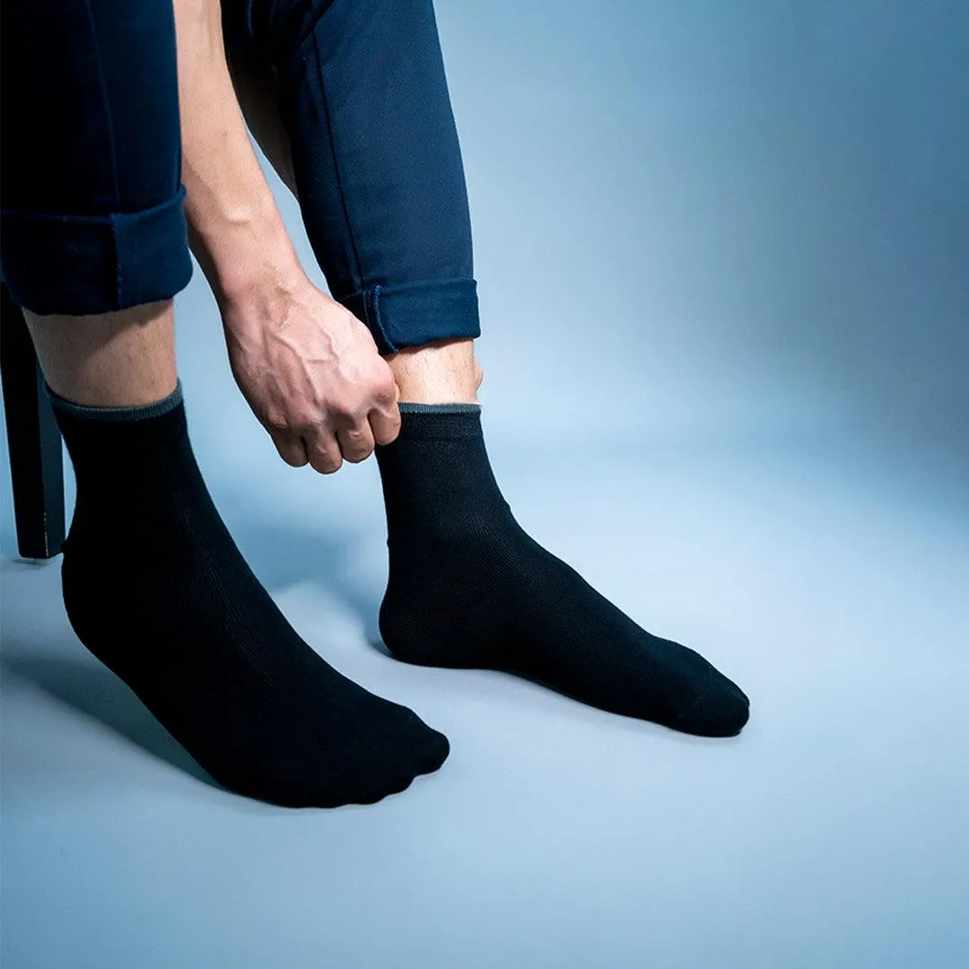 Tipped to Perfection - Classic Black with Grey Tip Socks