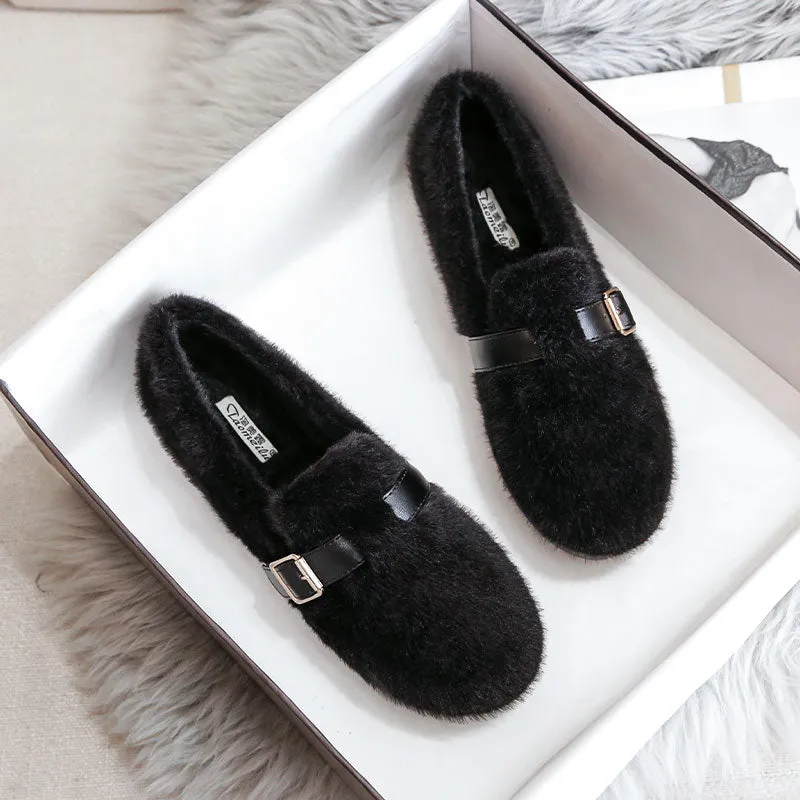 Women Casual Fashion Minimalist Soft Furred Casual Shoes