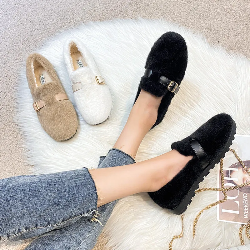 Women Casual Fashion Minimalist Soft Furred Casual Shoes